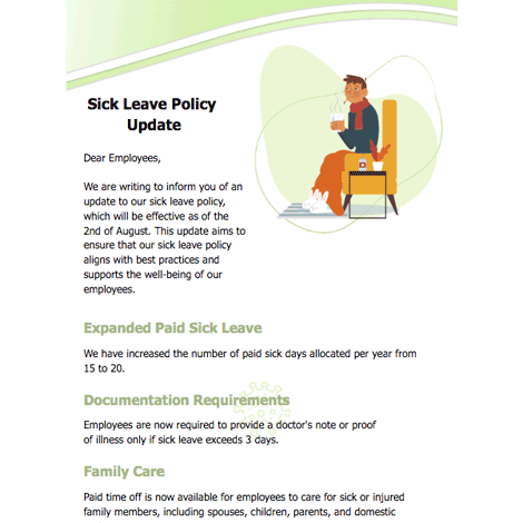 Company Sick Leave Policy Update